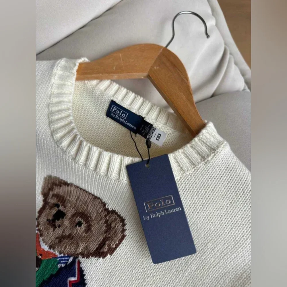 White Polo Ralph Lauren Bear Sweater - Picture 6 of 7